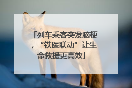 列车乘客突发脑梗，“铁医联动”让生命救援更高效