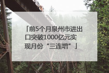 前5个月泉州市进出口突破1000亿元实现月份“三连增”