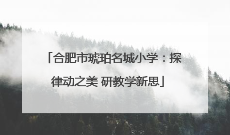 合肥市琥珀名城小学：探律动之美 研教学新思