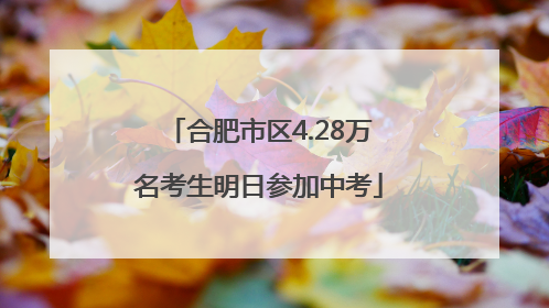 合肥市区4.28万名考生明日参加中考