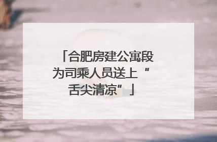 合肥房建公寓段为司乘人员送上“舌尖清凉”