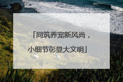 同筑养宠新风尚，小细节彰显大文明