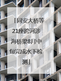 同安大桥等21座跨河涉海桥梁8月中旬完成水下检测