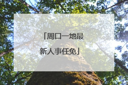 周口一地最新人事任免