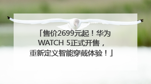 售价2699元起！华为WATCH 5正式开售，重新定义智能穿戴体验！