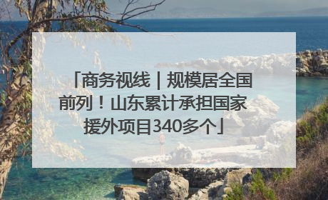 商务视线｜规模居全国前列！山东累计承担国家援外项目340多个
