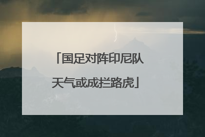 国足对阵印尼队 天气或成拦路虎