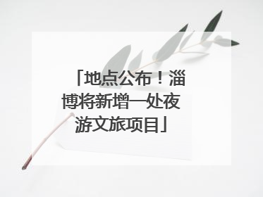地点公布！淄博将新增一处夜游文旅项目