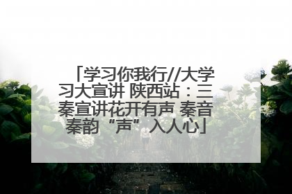 学习你我行//大学习大宣讲 陕西站：三秦宣讲花开有声 秦音秦韵“声”入人心