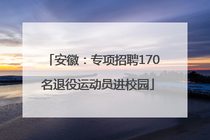 安徽：专项招聘170名退役运动员进校园