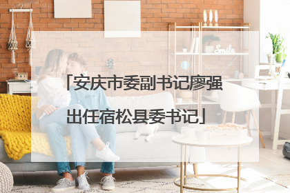 安庆市委副书记廖强出任宿松县委书记