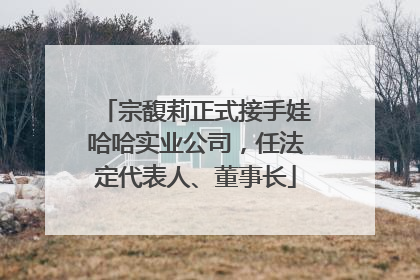 宗馥莉正式接手娃哈哈实业公司，任法定代表人、董事长