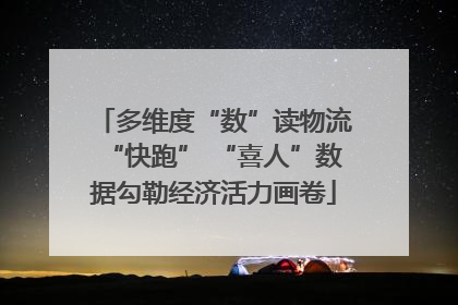 多维度“数”读物流“快跑” “喜人”数据勾勒经济活力画卷
