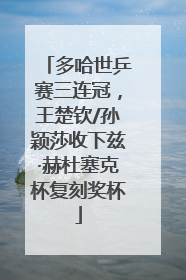 多哈世乒赛三连冠，王楚钦/孙颖莎收下兹·赫杜塞克杯复刻奖杯