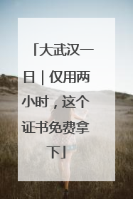 大武汉一日｜仅用两小时，这个证书免费拿下