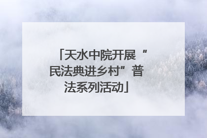 天水中院开展“民法典进乡村”普法系列活动