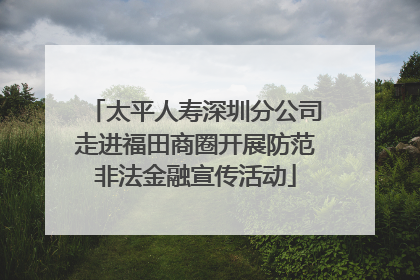 太平人寿深圳分公司走进福田商圈开展防范非法金融宣传活动