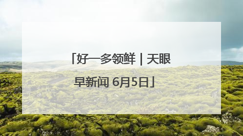 好一多领鲜｜天眼早新闻 6月5日