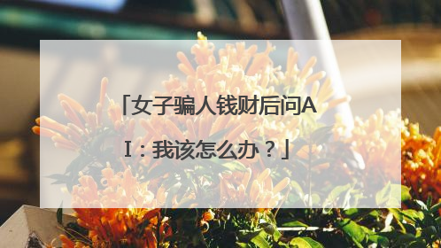 女子骗人钱财后问AI：我该怎么办？