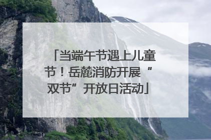 当端午节遇上儿童节！岳麓消防开展“双节”开放日活动