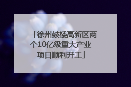 徐州鼓楼高新区两个10亿级重大产业项目顺利开工