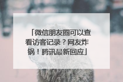 微信朋友圈可以查看访客记录？网友炸锅！腾讯最新回应