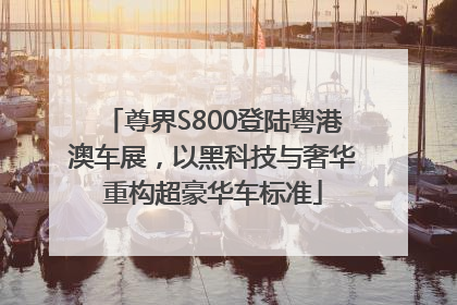尊界S800登陆粤港澳车展，以黑科技与奢华重构超豪华车标准