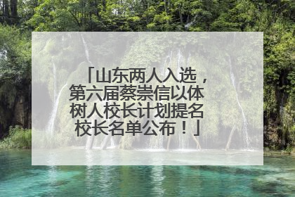 山东两人入选，第六届蔡崇信以体树人校长计划提名校长名单公布！