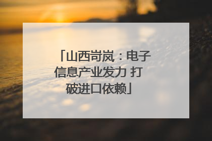 山西岢岚：电子信息产业发力 打破进口依赖