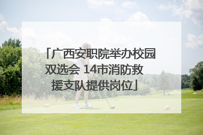 广西安职院举办校园双选会 14市消防救援支队提供岗位