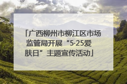 广西柳州市柳江区市场监管局开展“5·25爱肤日”主题宣传活动