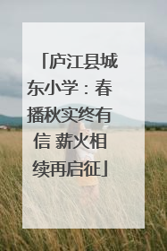 庐江县城东小学：春播秋实终有信 薪火相续再启征