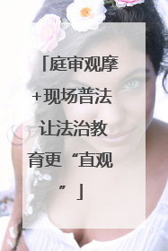庭审观摩+现场普法 让法治教育更“直观”