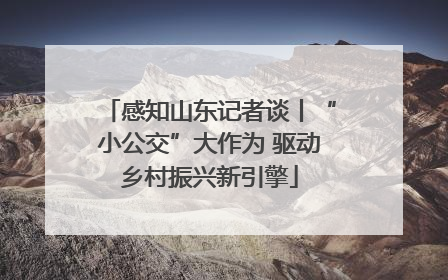 感知山东记者谈丨“小公交”大作为 驱动乡村振兴新引擎