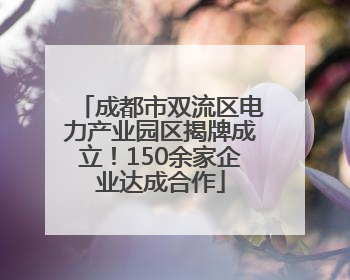 成都市双流区电力产业园区揭牌成立！150余家企业达成合作