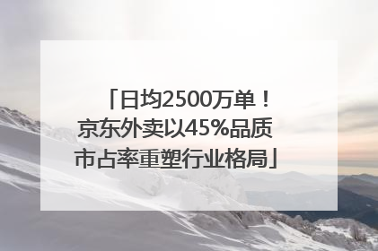 日均2500万单！京东外卖以45%品质市占率重塑行业格局