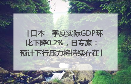 日本一季度实际GDP环比下降0.2%，日专家：预计下行压力将持续存在