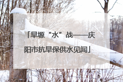 旱塬“水”战——庆阳市抗旱保供水见闻