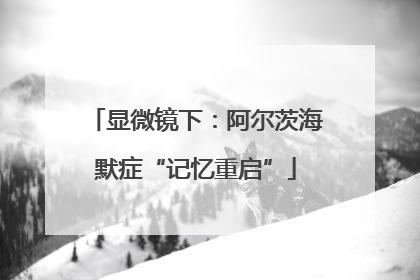 显微镜下：阿尔茨海默症“记忆重启”