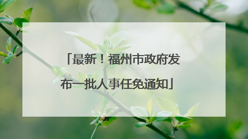最新！福州市政府发布一批人事任免通知
