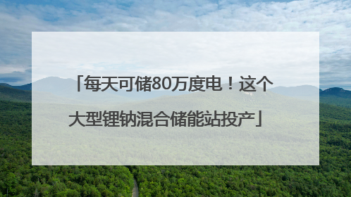 每天可储80万度电！这个大型锂钠混合储能站投产