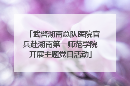 武警湖南总队医院官兵赴湖南第一师范学院开展主题党日活动
