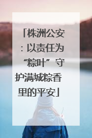 株洲公安：以责任为“粽叶”守护满城粽香里的平安