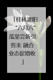 桂林灌阳“六月六”瓜果尝新引客来 融合业态促增收