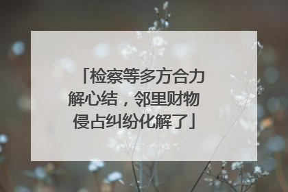 检察等多方合力解心结，邻里财物侵占纠纷化解了