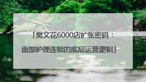 樊文花6000店扩张密码：面部护理连锁的底层运营逻辑