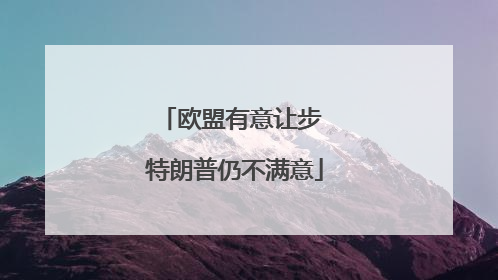 欧盟有意让步 特朗普仍不满意