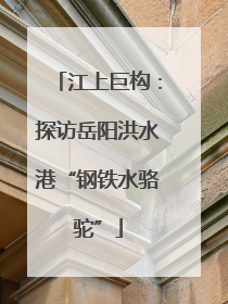江上巨构：探访岳阳洪水港“钢铁水骆驼”