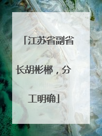 江苏省副省长胡彬郴，分工明确