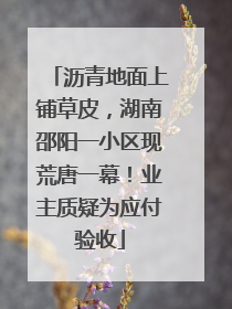 沥青地面上铺草皮，湖南邵阳一小区现荒唐一幕！业主质疑为应付验收